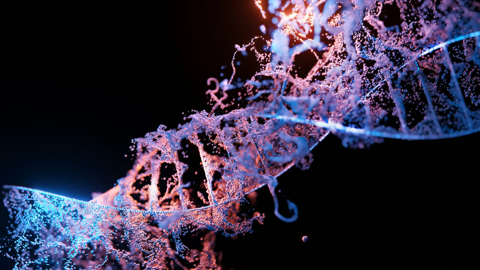 A detailed visualization of a DNA double helix
